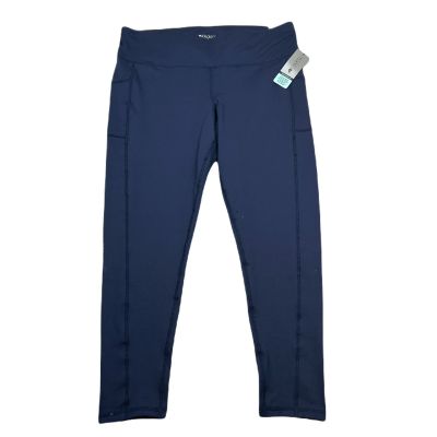 ID Ideology Performance Leggings Womens 1X Plus Size Blue Pockets 7/8 High Rise